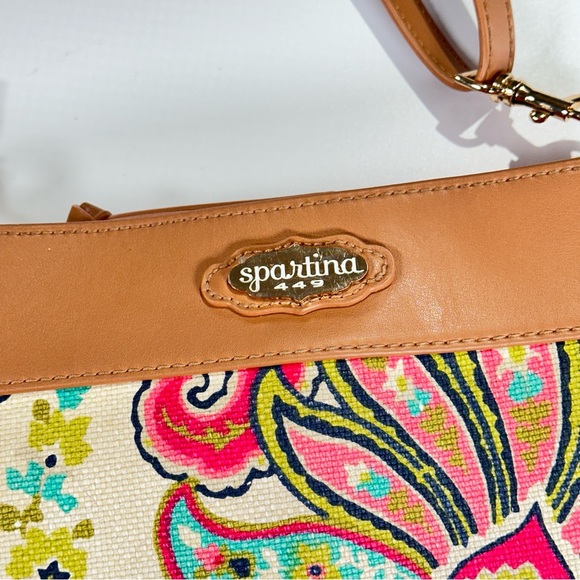 Spartina 449 Paisley Crossbody Canvas Leather Bag - Picture 3 of 15